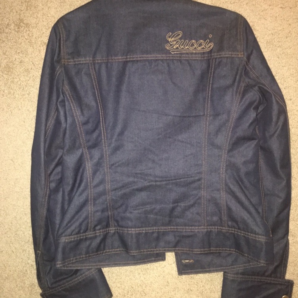 Gucci Logo Embroidered Demin Jacket